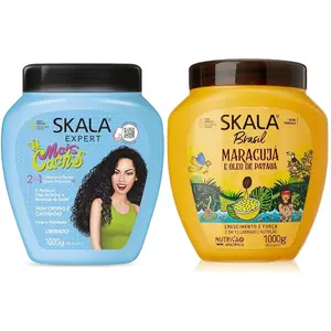 SKALA Hair Type 3ABC - 6 Pack (3 Units Each) - Mais Cachos & Passion Fruit Combo - Hydrating Treatment & Cream for Curly Hair - Nourishing Care