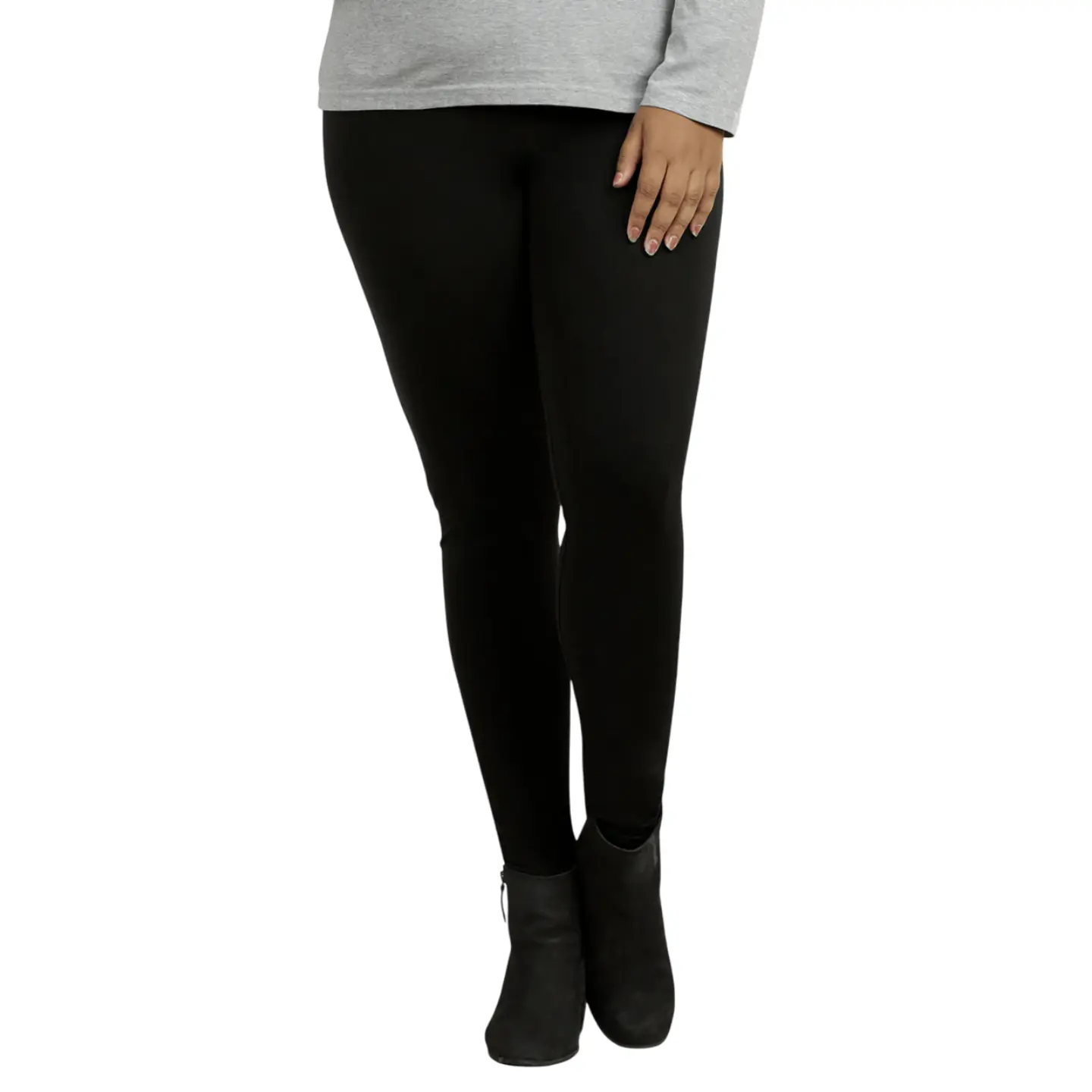 Women's Premium Cotton Leggings Plus Size Full Length High Wide Waistband S-3XL High Waisted Leggings Ankle No See-Through Workout Yoga Pants Tummy Control