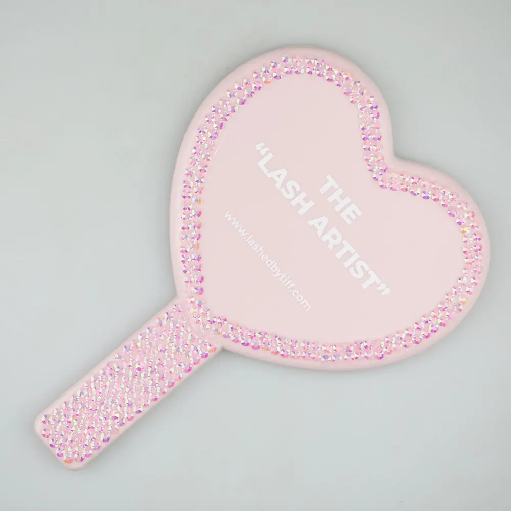 Bedazzled heart show mirror