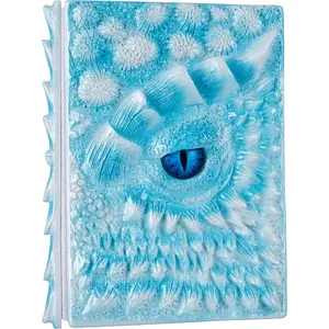 3D Dragon Eye Embossed Journal, Engraving Notebook,Dnd notebook for Dragon Lovers ,Blank Paper,Hardcover Travel Notepad for Writing,Sketchbook,Collection,,Decoration A4 and A5 Size (A5-Ice dragon)