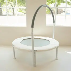 Square House Kids Mini Trampoline (Arctic Blue), Aesthetic Indoor and Outdoor Small Toddler Baby Trampoline with Handle Bar, Mini Ultra Safe No-Gap, Springless Design