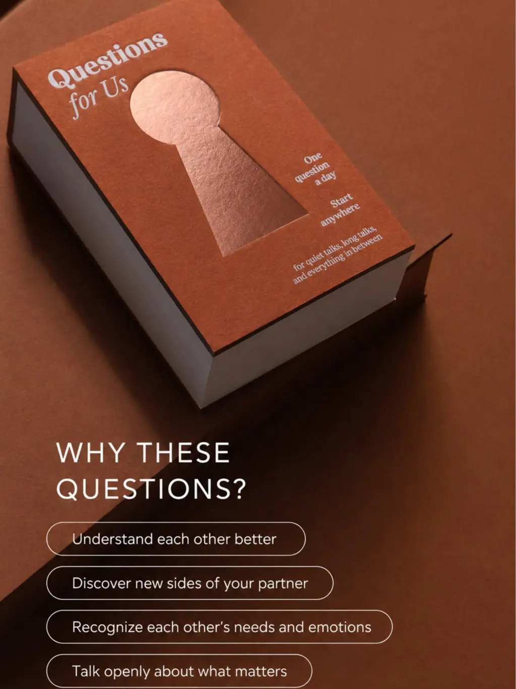 Couples Question Card Game - One Question a Day to Grow Closer, Conversation Starters for Him & Her, Date Night, Anniversary, Wedding, Valentine's Day Gift for Boyfriend, Girlfriend, Husband, Wife, Long Distance Relationship Gift, Newlyweds