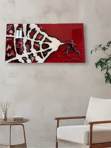 20” x 10” Resin Red Wall Art Framed – Handcrafted Pop Art Display