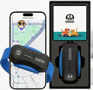 DBDD Smart GPS Dog Collar, Global Real-Time Position & Custom Electronic Geo-Fence Alert, IP67 Waterproof Anti-Lost Collar with Built-in Sound & Flash Locator for Outdoor Dogs