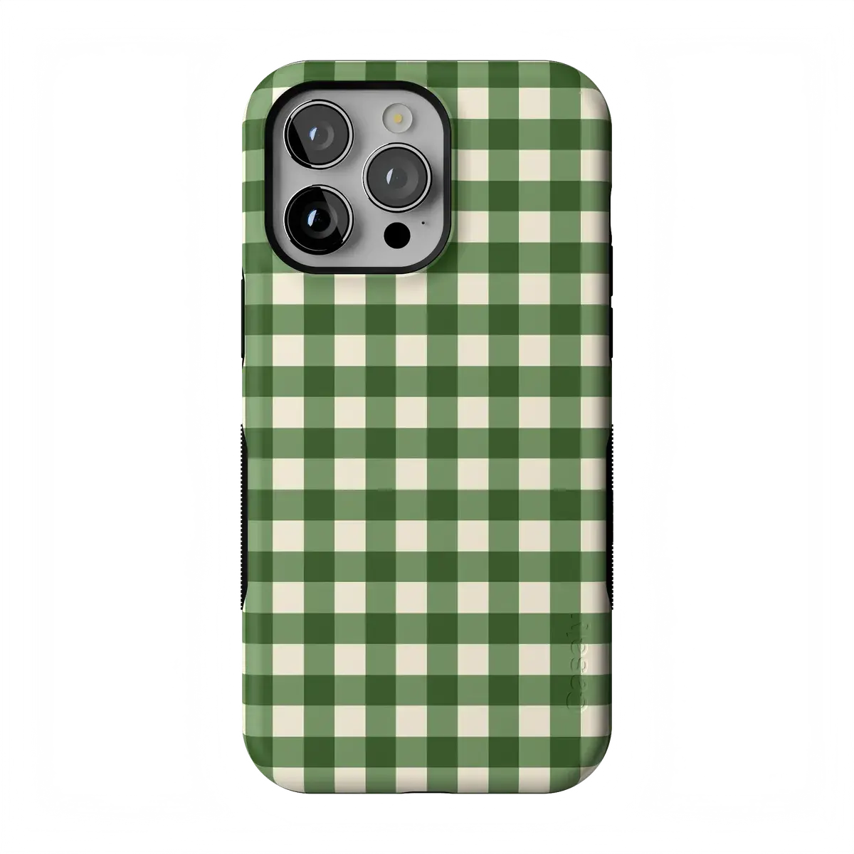 Casely iPhone 14 Pro Max Case | Checked Twice | Green Plaid | Bold Protective Design | Compatible with MagSafe