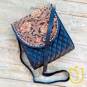 Saddlebag Chic Hand Tooled Leather Crossbody Purse