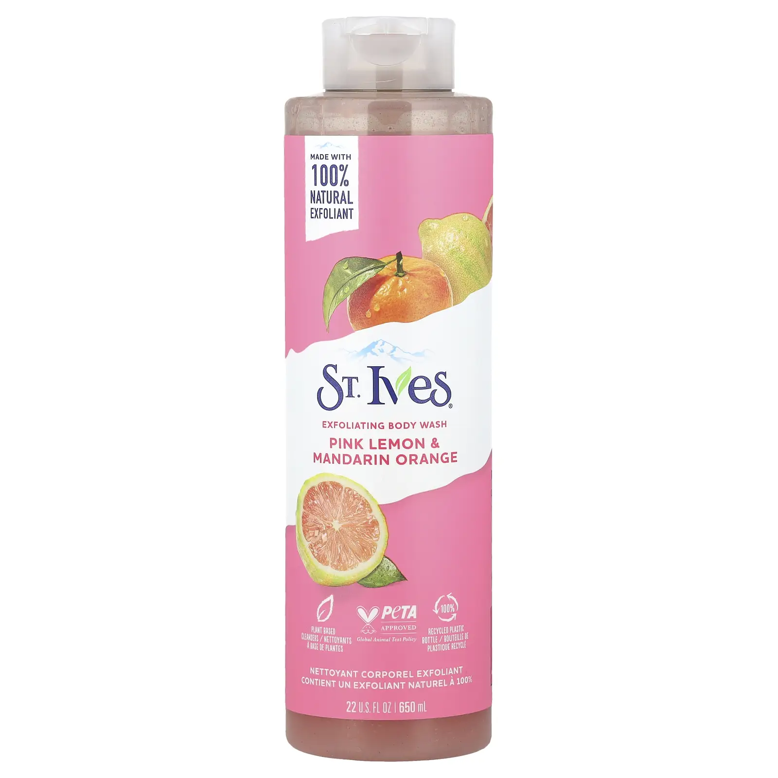 St. Ives Exfoliating Body Wash, Pink Lemon & Mandarin Orange, 22 fl oz (650 ml)