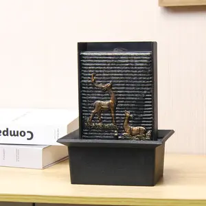 Indoor Vintage Stone - Imitation Water Fountain, Deer - Shaped Tabletop Ornament, Suitable for Office and Home Decoration, Humidification and Meditation