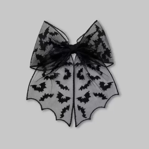 Halloween Bow Hair Accessory, Mesh Bat Butterfly Clip, Fashion Gothic Style, Casual All Seasons Hair Decoration