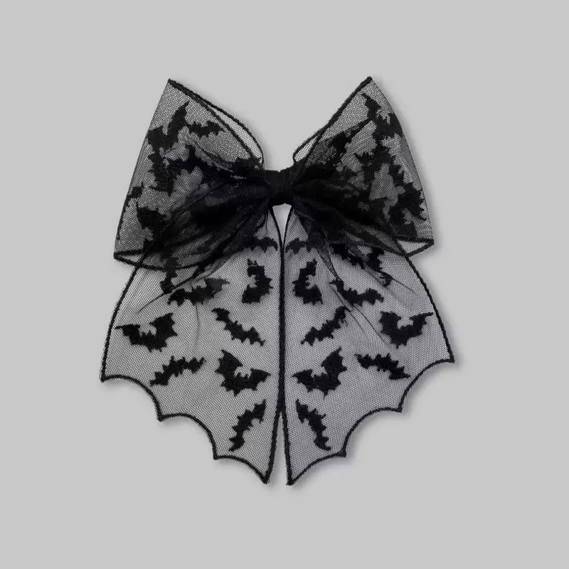 Halloween Bow Hair Accessory, Mesh Bat Butterfly Clip, Fashion Gothic Style, Casual All Seasons Hair Decoration