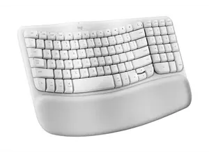 Logitech Wave Keys for Mac, Wireless Ergonomic Keyboard with Cushioned Palm Rest, Comfortable Natural Typing, Bluetooth Keyboard, Easy-Switch, Optimized for Mac, Apple, iPad - Off White