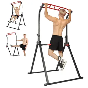 Lpxpass Multifunctional Workout Pull-Up Tower Foldable Dip Station for Home & Outdoor Use Adjustable Design with Stable Triangular Legs for Effective Strength Training