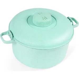 Microwave  Cooker - Easy Microwave Cooking - Easy & Fast Microwave Cookware for Rice, Chicken, Pasta, and More -  & Bio-degradable Material (Teal)