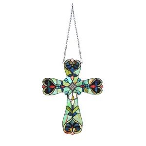 3P503-TG20XPN RADIANCE goods Victorian Tiffany-style Stained Glass Window Panel 20" Tall