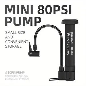 Bicycle Pump 80 PSI Bike Manual Air Pump Balloon Tire Inflator Schrader Valve Floor Pump Cycling Accesories