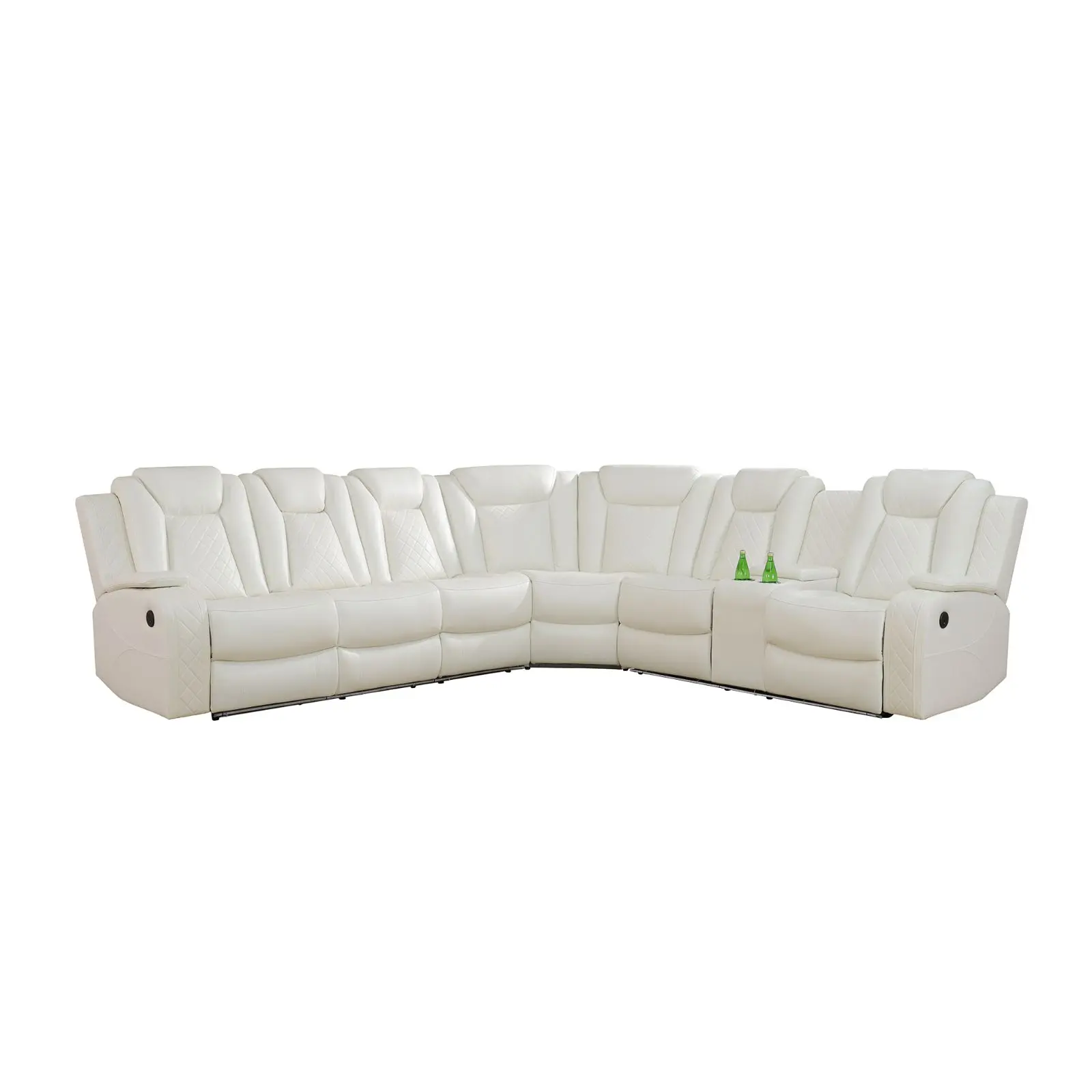 Breathable Leather 3-Piece Recliner Sofa Set, Overstuffed Furniture for Living Room, GN4732(4733) 3PCS
