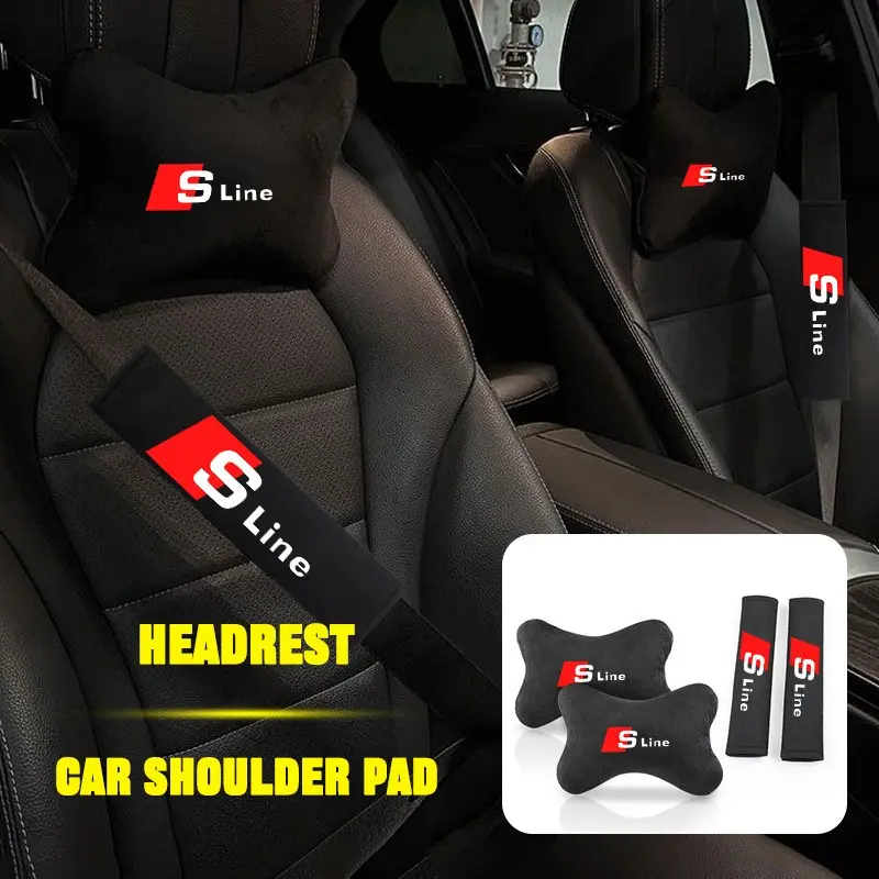 Car Seat Head Neck Rest Cushion, Headrest Pillow Pad, Auto Accessories for Audi Models, Comfortable Travel Support