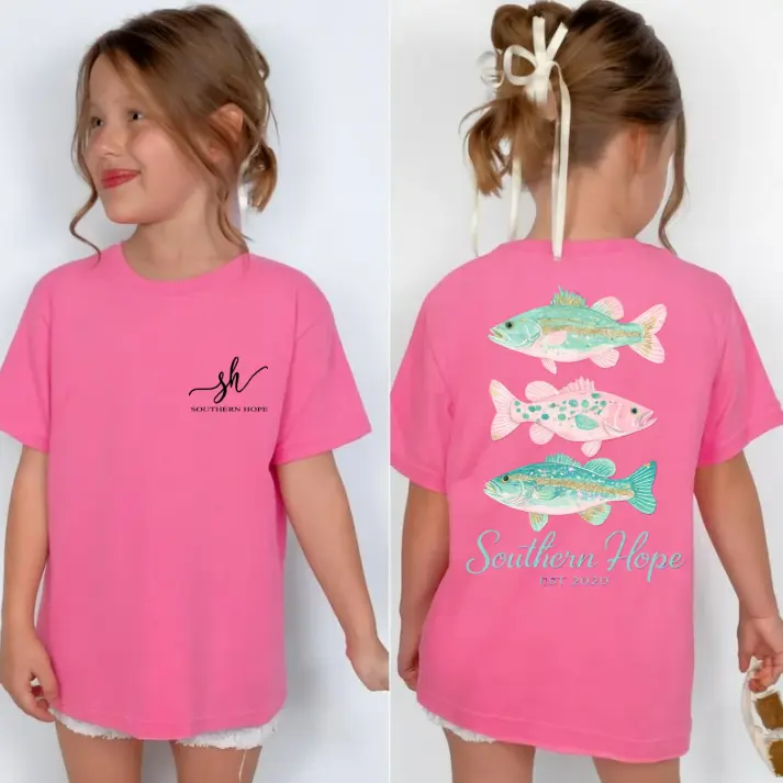 Neon Fish Trio Girl’s youth & adult shirt, toddler girl clothing, toddler girl stuff, summer clothing, country girl clothes