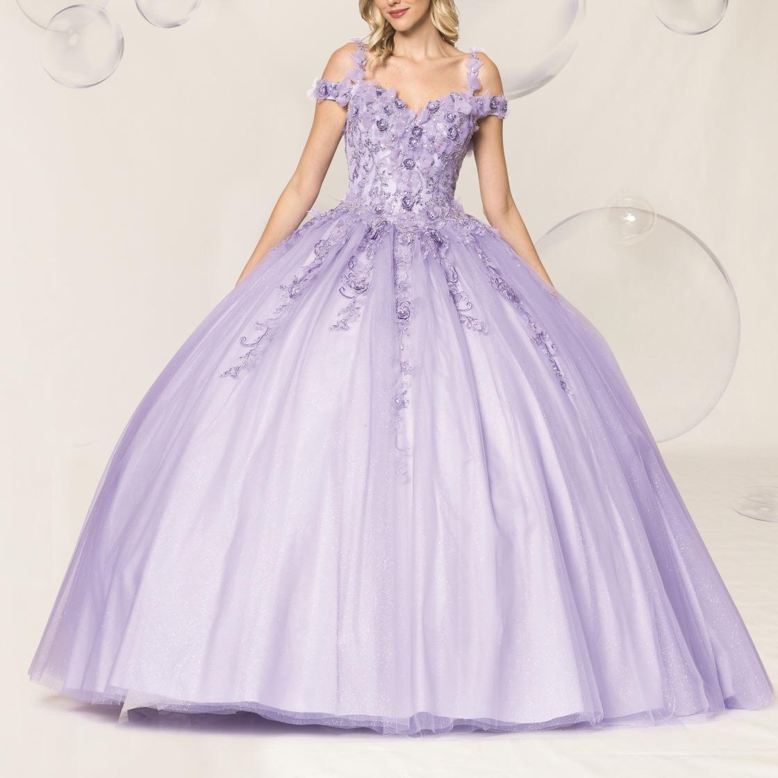 (LIVE 14) Quinceanera Dress Ball Gown Dress Lace design and Glitter Tulle Mexican Sweet 15,Prom party