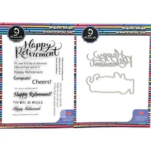 Happy Retirement Clear Stamps - Silicon Transparent Stamps for Paper Craft Scrapbooking & Handmade Cards