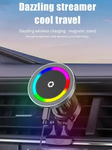 Car Wireless Charger Vent Magnetic Stand 15w Fast Charging, Portable Car Phone Holder, Compatible with iPhone & Android Devices