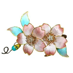Vintage Chinese Velvet Flower Clip, New Eastern Style, Handmade Intricate Woven Hair Clip, Perfect for Daily Use and Parties, Women's Accessory
