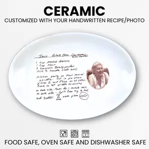 Personalized Handwritten Recipe Ceramic Plate Oven & Dishwasher Safe Heirloom Kitchenware Customizable with Your Recipe or Photo Perfect Gift for Weddings Mother’s Day & Holidays Family