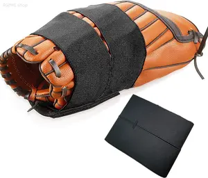 Includes shipping fee: 2 pcs new black baseball gloves with strap and hook-and-loop closure, goalkeeper glove accessories, baseball glove straps