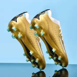 Large Size Men's Soccer Shoes Low Top Youth Training Shoes Adult Artificial Grass Long Short Cleat Sports Shoes taro purple Football Boots