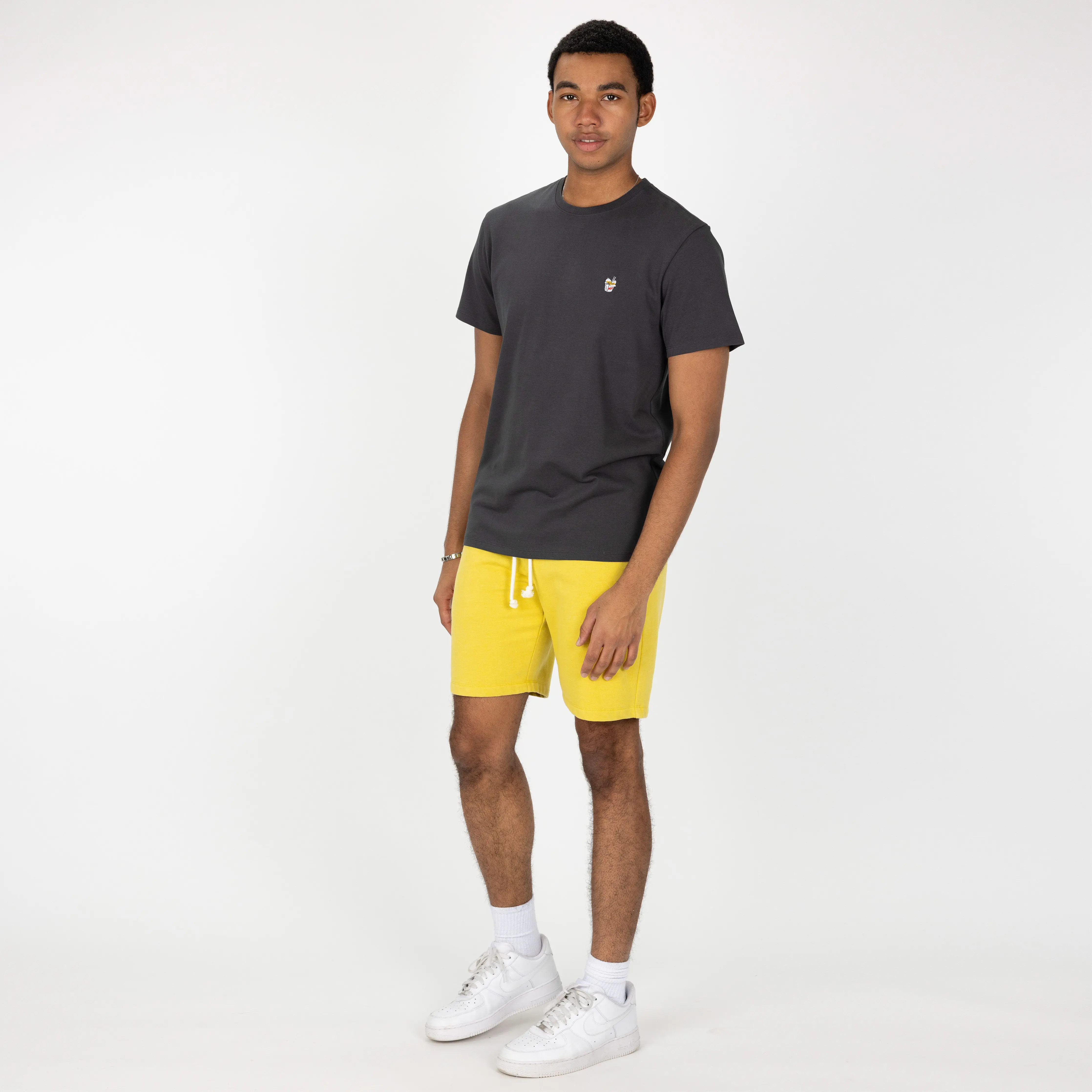 Mens Acid Wash Fleece Shorts - Mango Mint