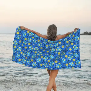 1 piece Tropical Island Pickleball Paddles And Balls Beach Towel Quick Dry Soft Colorful Pickleball Ball Beach Towel Absorbent Swimming Towel Ideal For Outdoor Traveling Camping Surfing Swimming Diving Beach Essentials Travel Accessories