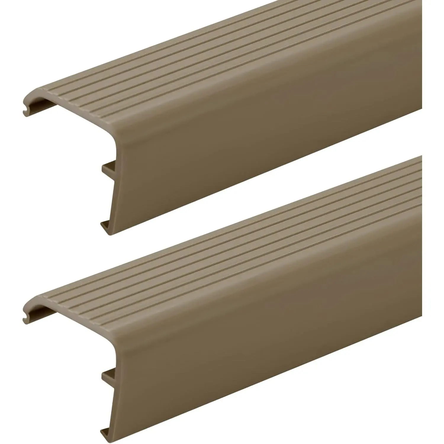 2-Pack Fixed-Fit Vinyl Door Threshold Caps, 36in Replacement for Exterior Residential Entry Doors (Grey)