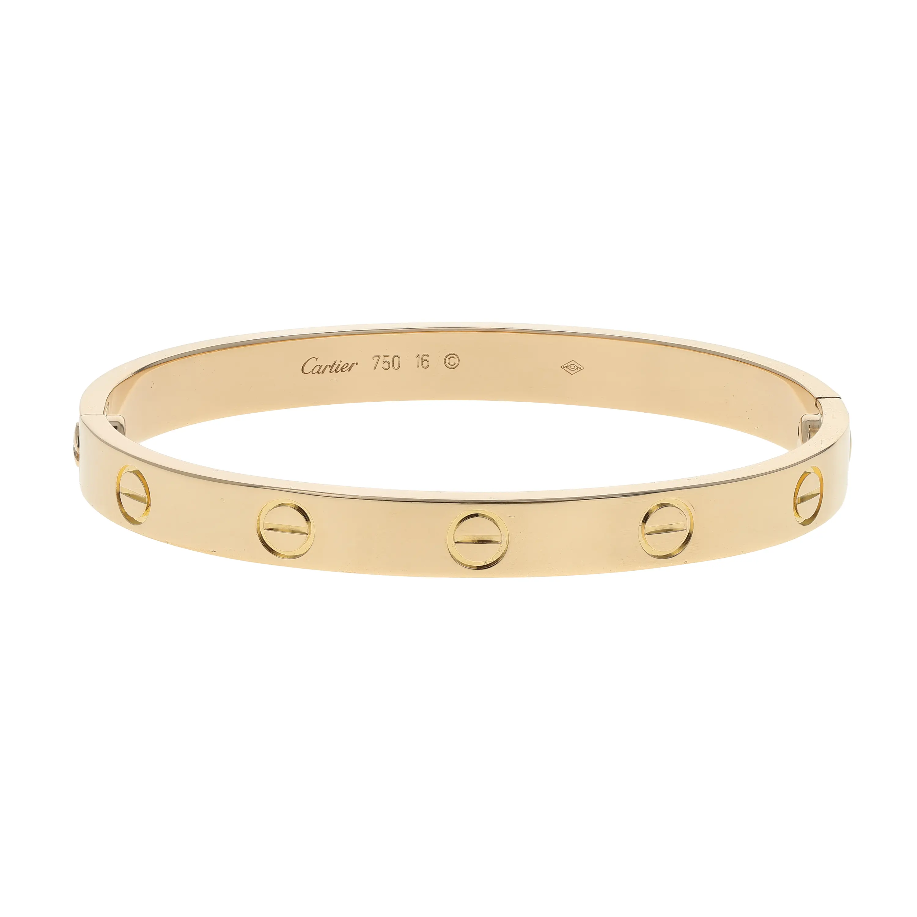 Pre-owned Cartier Love Bangle Bracelet Size 16