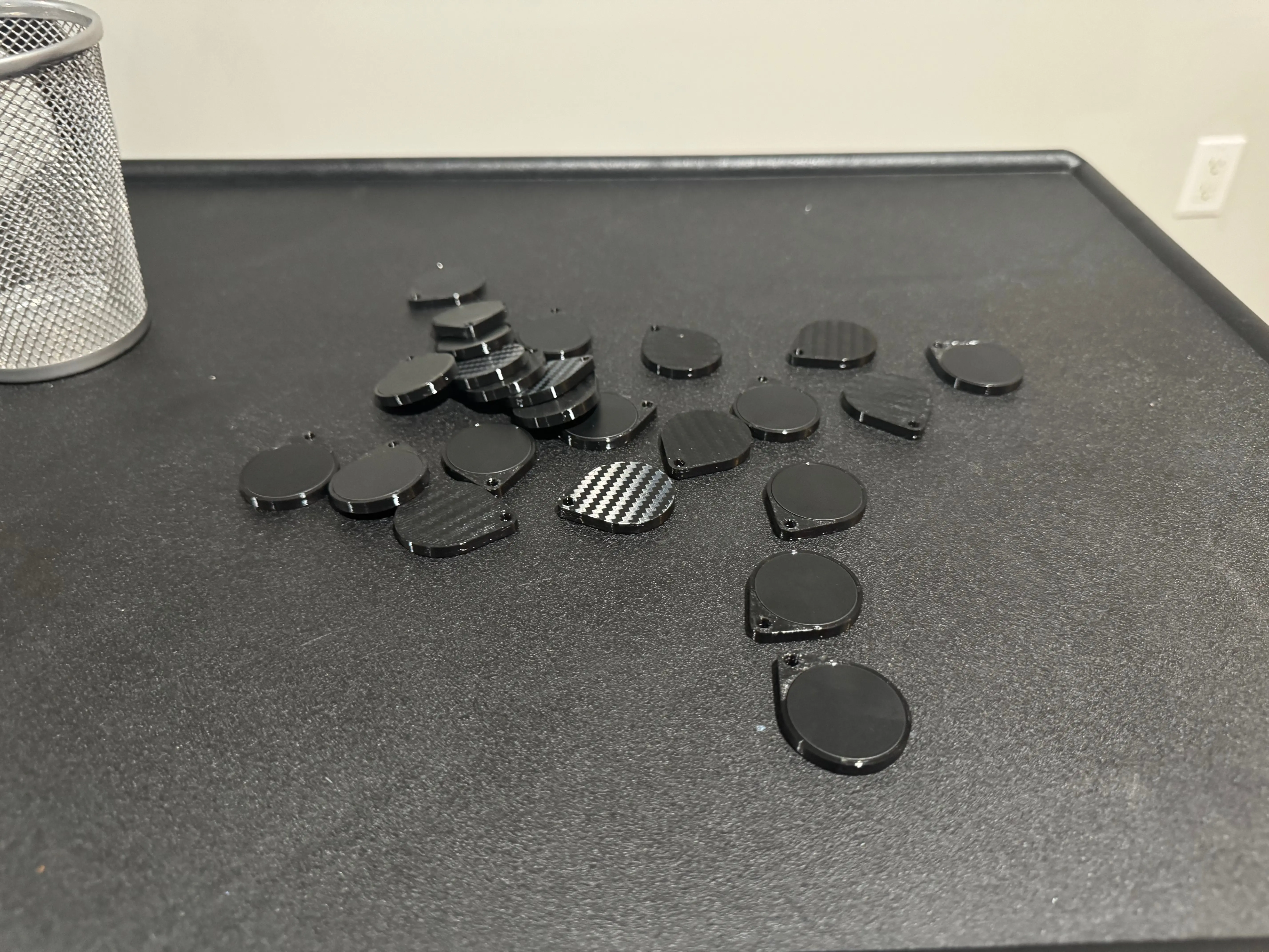 Talaria Keychains Multipack - 5 3D Printed RFID Keychains with Carbon Fiber Design, RFID Chip, Choking Hazard Small Parts Note