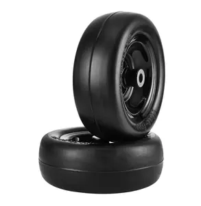 Tubeless Mower Wheels 11x4-5", Pair Flat-Free PU Tires, 3.4" Hub, 3/4" Bushing, 20 Adapters, for Riding Mowers & Lawn Tractors Default