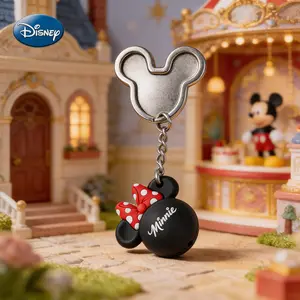 Mickey Officially Licensed PVC Keychain Figurine Bag Clip Charms Minnie Anime Collector Keyring Backpack Decor Gift Set Disney
