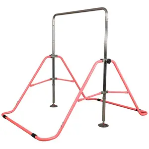 Fitvids Adjustable Kids Gymnastics Bar, Foldable Training Gym Equipment, Pink Fitvids Adjustable Kids Gymnastics Bar, Foldable Training Gym Equipment, Pink