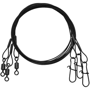 Eagle Claw Black Heavy Duty 12" Wire Leaders 3-Pack