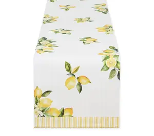 Design Imports Reversible Lemon Grove Print Table Runner 14x72