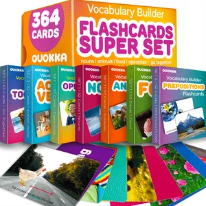 QUOKKA 364 Flash Cards for Kids and Adults - Real-Life Large Preschool Flash Cards for Speech Therapy, ABA Therapy, ESL Teaching