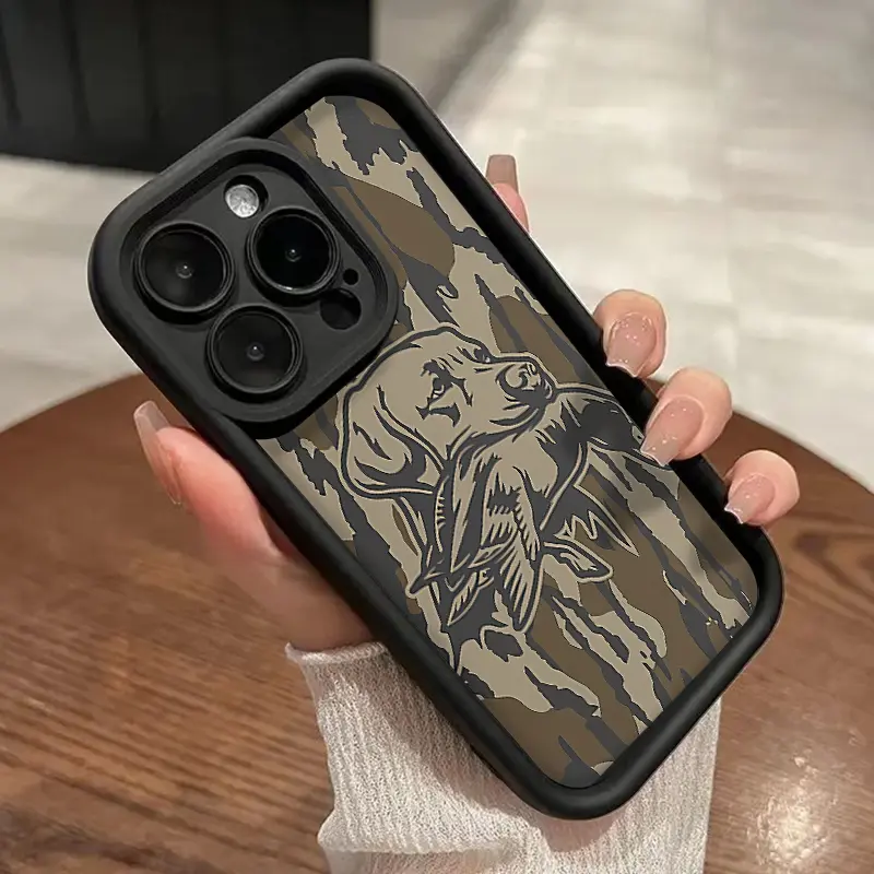 Soft Silicone Protective Case for iPhone 16 Pro Max,15 Plus,16E,14,13,12,11,XS,XR - Camouflage Dog Design, Anti-Scratch, Shockproof - Advanced Fashion Gift for Smartphone, Handheld, Cellphone Devices with Enhanced Protection, Casing
