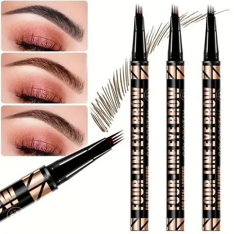 4-Head Eyebrow Pencils, Long-Lasting Waterproof Sweat-Proof Design with Precise Tip to Define Eyebrows and Precisely Sculpted Brows, Suitable for All Skin Types, Fashion Design Eyebrow Makeup Products, Cosmetic Eyebrow Pencil