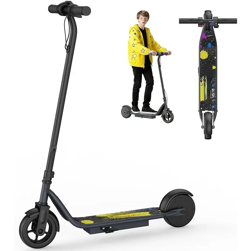 Electric Scooter for Kids Aged 3-8-14, 250W Motor, Max Speed 9 MPH, Max Range 10 Miles, 3.5''/6.5'' Tires, Gift for Boys and Girls