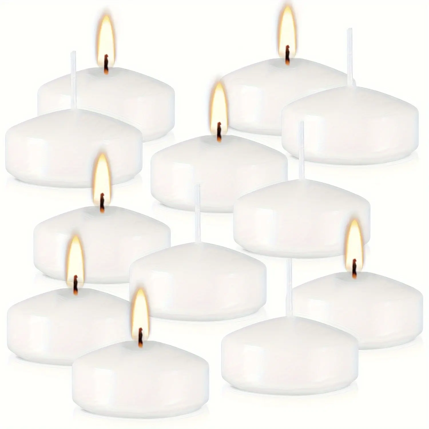 2-Inch 50-Pack Floating Candle (Approx. 1.97inch*0.79inch) Holiday Candles, Perfect for Weddings, Graduation Season, Back-to-School, Halloween, Christmas Decorations
