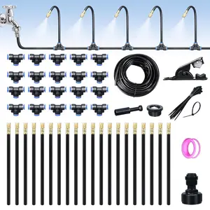 65FT Drip Irrigation Kit Plant System Quick-Connect Misting kit for Greenhouse Blank Distribution Tubing DIY Irrigation Equipment Set for