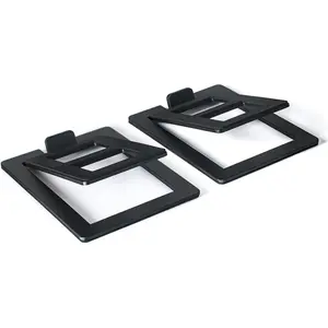 C-1 Desktop Speaker Stands for Small Speakers,Tilted Tabletop Steel Computer Speaker Stands(Pair),L15.2 x W11.4 x H3.8 Centimetres (Black)