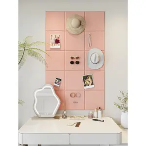 0." Thick Felt Pin Board Tiles, 12 Pack 11.8 x 11.8 in Bulletin Board 48" x 36", Cork Board Alternative with Adhesive & 30 Push Pins for  Office Classroom, Mauvey