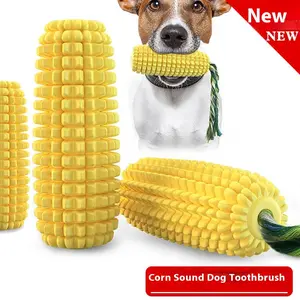 Popular Simulation Sounding Corn Dog Toy Molar Rod Bite-Resistant Vent Dog Toothbrush Pet Supplies