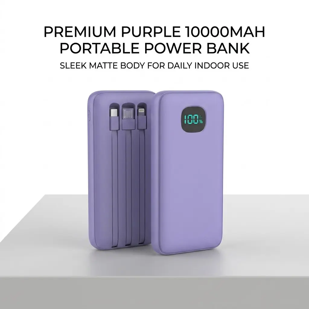 Stop carrying tangled cords! This aesthetic power bank has built-in cables for EVERY device + a digital LED display.  A true lifesaver!