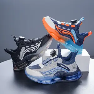 New Kids' Fashion Casual Shoes, Outdoor Running Shoes with Rotating Button and Soft Sole